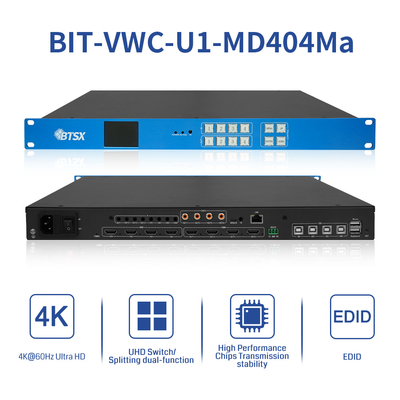 Bitvisus 4x4 2x2 1x4 4K60 Splice Overlay HDMI PIP Switcher video Matrix Controller per parete video