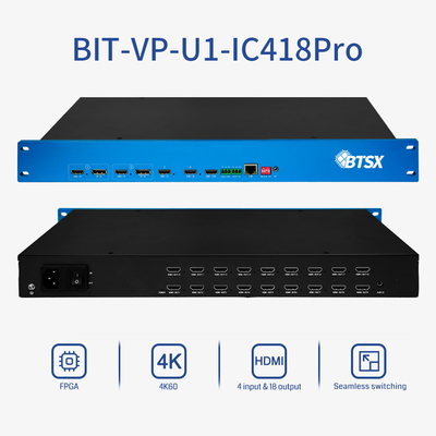 OEM / ODM 4K Video Processor HDMI Matrix Switcher Multiviewer con telecomando IR