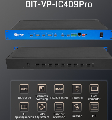 4K60 4 in 9 Out Video Wall Controller Processore Switch senza soluzione di continuità PIP Roaming