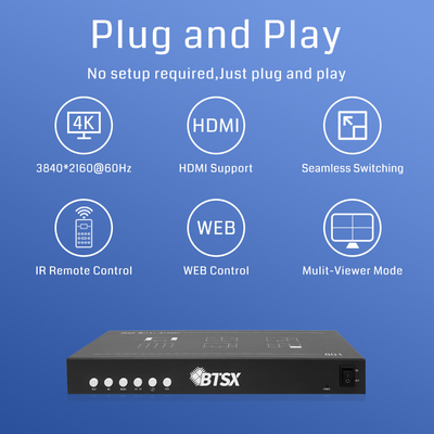 Opzioni di controllo RS232 8 Controller per schermo multi-input HDMI per la commutazione video senza sforzo e un design user-friendly