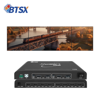 Tutte le modalità di splicing all'interno di 8 schermi combinate con 8 porte di uscita per controller video wall e 2 porte di ingresso