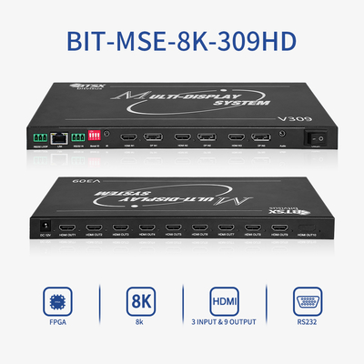 Processore per videowall professionale Bitvisus 8K - 9 uscite, uscita video ad alta definizione sincronizzata BIT-MSE-8K-309HD