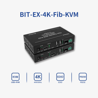 Bitvisus 4k60 Industrial Single Mode 20 km da LC a LC KVM Trasmettitore ricevitore HDMI Fiber Extender