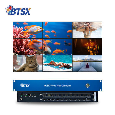 Controller per video wall Bitvisus 8 in 9 out con DP 1.2 e ingresso 4K60 per display multi-schermo